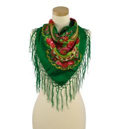Šátek s etno vzorem zelený