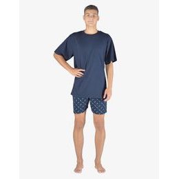 GINA pánské pyžamo krátké pánské, šité, s potiskem Pyžama 2023 79150P - lékořice tyrkysová