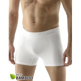 GINA pánské boxerky s delší nohavičkou, delší nohavička, bezešvé, jednobarevné Eco Bamboo 54005P - šedá bílá