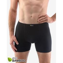 GINA pánské boxerky s delší nohavičkou, delší nohavička, šité, jednobarevné Eco Bamboo 74159P - černá