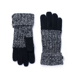 Vlněné rukavice s perlou černo-šedé