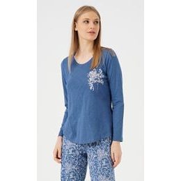Dámské pyžamo dlouhé Alžběta - tmavě modrá
