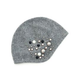 Vlněný klobouček šedý