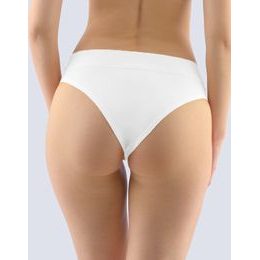GINA dámské kalhotky bokové - brazilky, šité, jednobarevné Disco Solid 16158P - bílá