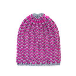 Čepice beanie do týla růžovo-šedá