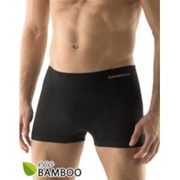 GINA pánské boxerky s kratší nohavičkou, bezešvé, Eco Bamboo 53005P - černá