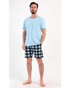 Pánské pyžamo šortky Vašek - světle modrá