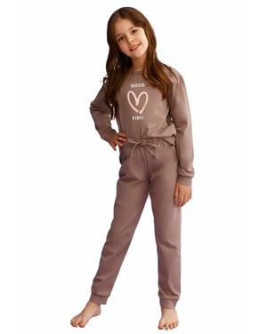 Dívčí pyžamo Maya hnědé se srdíčkem