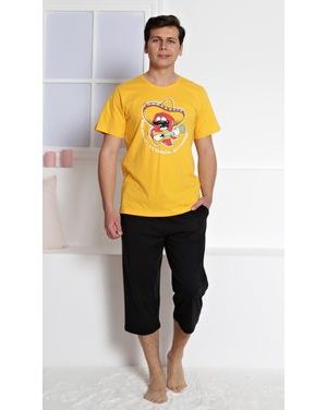 Pánské pyžamo kapri Mexiko - žlutá