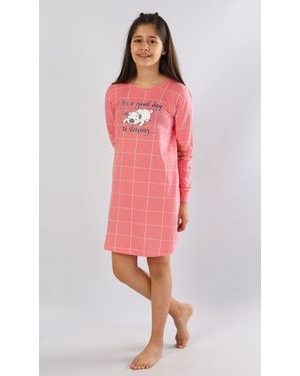 Dětská noční košile s dlouhým rukávem Ospalec - lososová