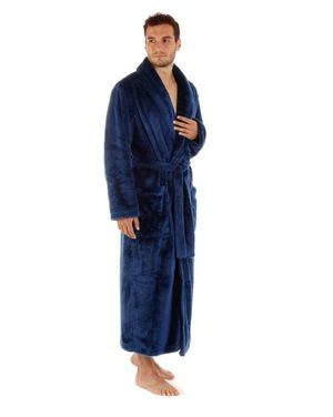 Pánský dlouhý hřejivý župan se šálovým límcem LILLY a JACK EXTRA tmavě modrá
