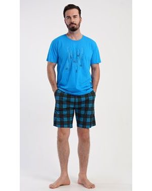 Pánské pyžamo šortky Tetris game - modrá