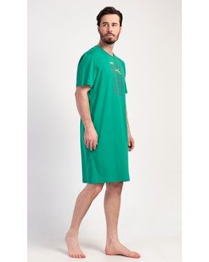 Pánská noční košile s krátkým rukávem Outdoor - zelená