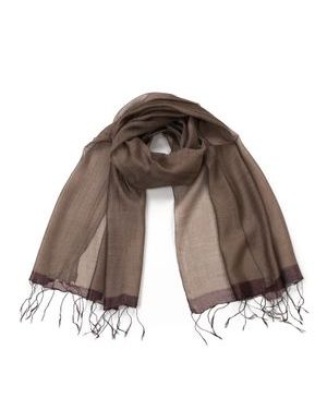 Hedvábný šál tmavě hnědý