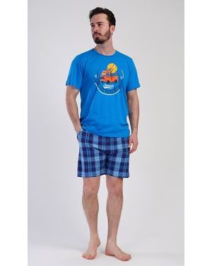 Pánské pyžamo šortky Adventure - modrá