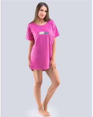 Dámské maxitriko s krátkým rukávem 19102P - vínová lila