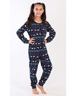 Dětský overal Merry christmas - tmavě modrá