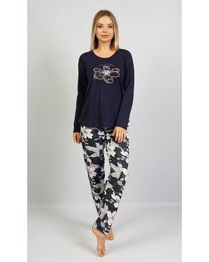 Dámské pyžamo dlouhé Martina - tmavě modrá