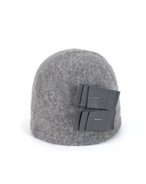 Elegantní klobouk s dvěma mašličkami šedý