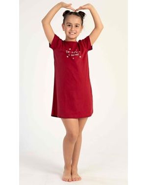 Dětská noční košile s krátkým rukávem Hvězdičky - vínová