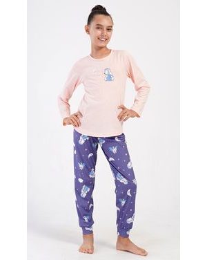 Dětské pyžamo dlouhé Méďa s polštářem - světle lososová