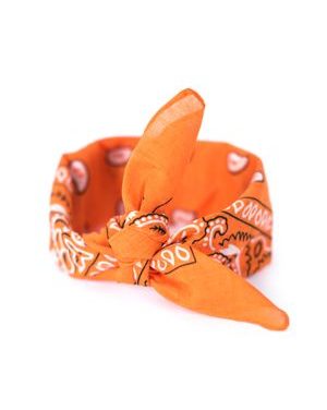 Oranžový šátek do vlasů pin-up bandana
