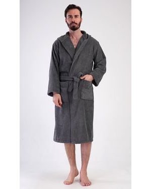 Pánský župan s kapucí Alex - tmavě šedá