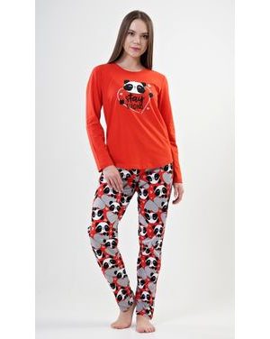 Dámské pyžamo dlouhé Stay strong - červená