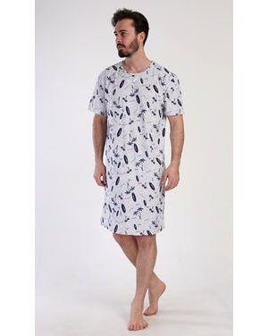 Pánská noční košile s krátkým rukávem Surfing - šedá