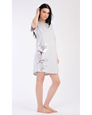 Dámská noční košile s krátkým rukávem Nicolette - světle šedá