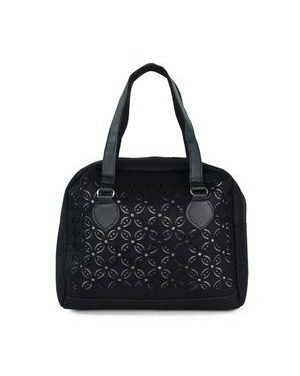 Velká filcová kabelka černá