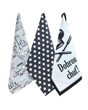 HOME ELEMENTS Sada 3 utěrek 50*70 cm, Dobrou chuť