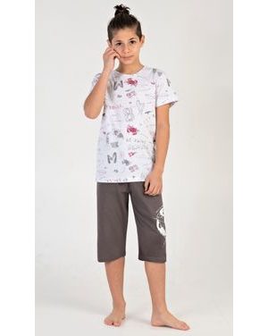 Dětské pyžamo kapri Kuba - světle šedá