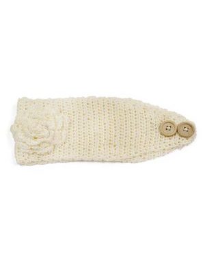 Čelenka s dřevěnými knoflíky krémová