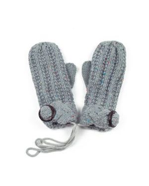 Palcové rukavičky s knoflíkem šedé