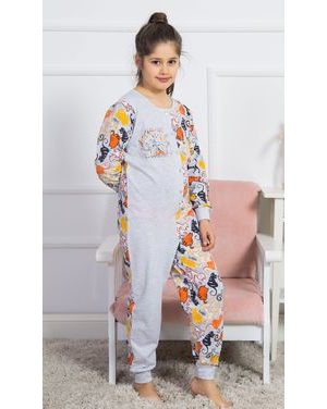 Dětský overal Kočky - světle šedá