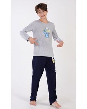 Dětské pyžamo dlouhé Dinosaurus - šedá