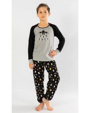 Dětské pyžamo dlouhé Netopýr - šedá