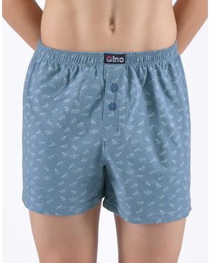 Dětské trenky volné chlapecké, šité, s potiskem - kouřová bílá