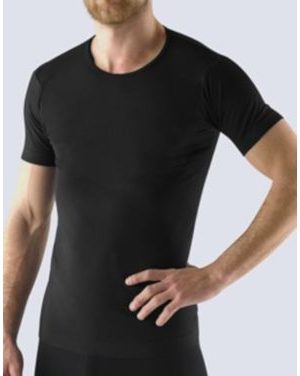 Pánské tričko s krátkým rukávem, bezešvé, Bamboo Soft 58009P - černá