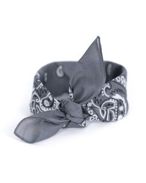 Šedý šátek do vlasů pin-up bandana