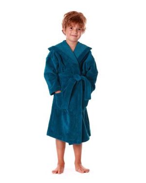 Dětský dlouhý savý župan s kapucí TAMPA petrolejová