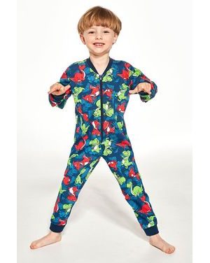 Dětský overal na spaní Dino 3 modrý