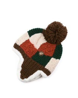 Šachovnicová čepice - tmavohnědá