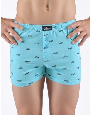 Dětské trenky volné chlapecké, šité, s potiskem - aqua petrolejová