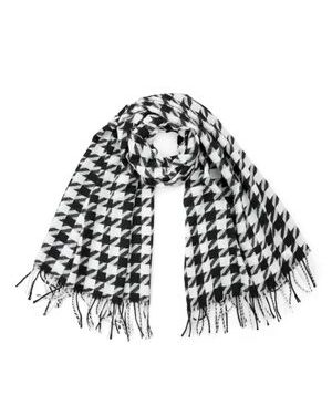 Klasická zimní šála černo-bílá