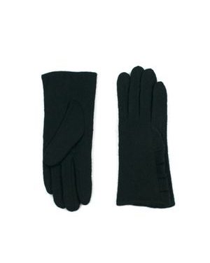 Teplé rukavice s volánkem černé