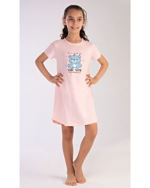 Dětská noční košile s krátkým rukávem Enjoy - světle lososová