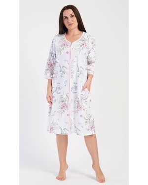 Dámské domácí šaty s tříčtvrtečním rukávem Margot - bílá