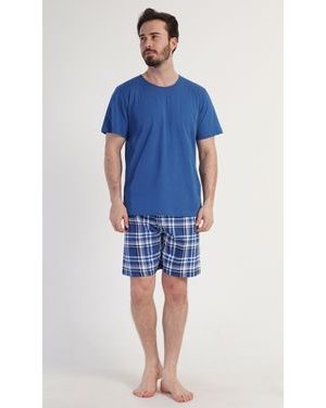 Pánské pyžamo šortky Motocycle - modrá